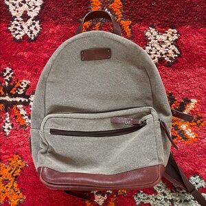 BOSCA Stylish Gray and Brown Men's Backpack